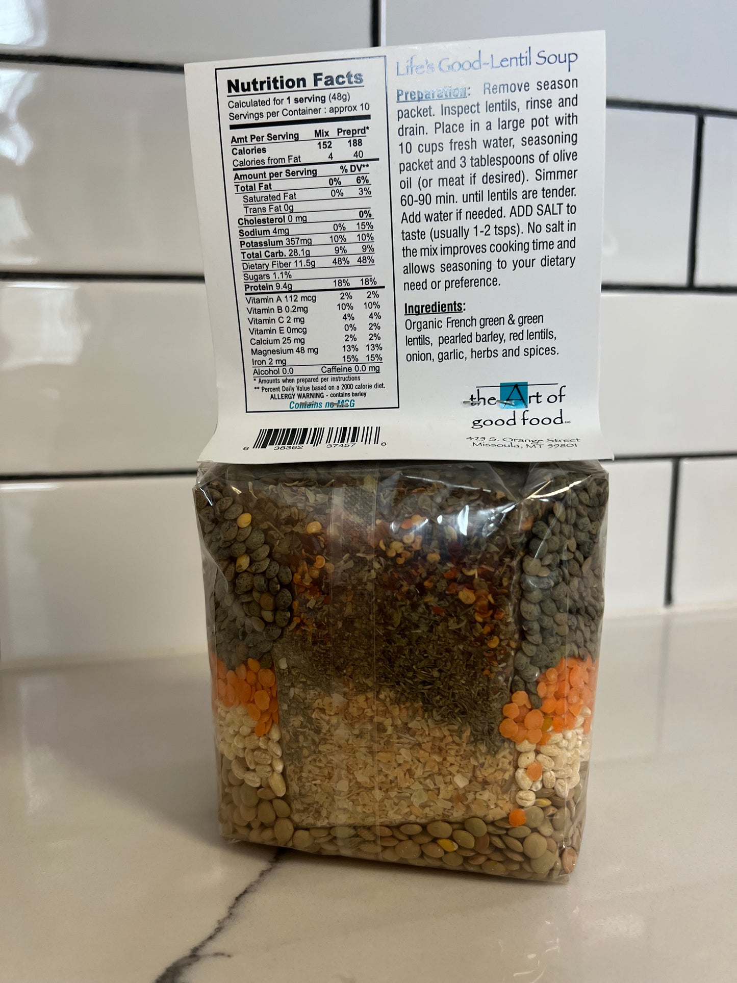 Life's Good Lentil Soup